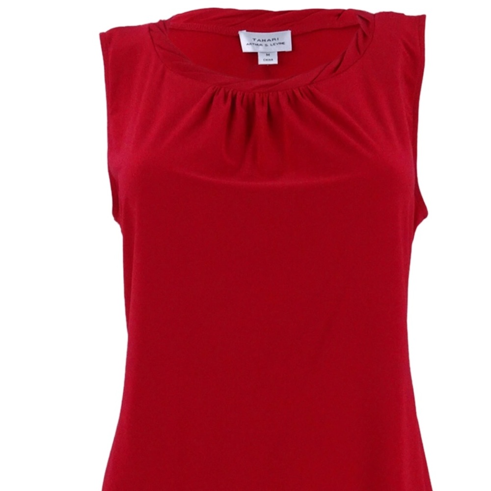 Tahari Arther S. Levine Pleat-neck Sleeveless Top